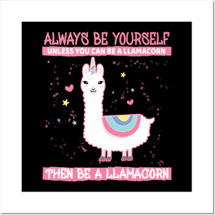 'Unless You Can Be A LlamaCorn' Alpaca Llama Trendy Posters and Art